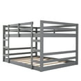 thumbnail image 6 of Harper & Bright Designs Low Bunk Bed Full over Full, Wooden Floor Bunk Bed with Ladder, Full Bunk Bed with Full Guardrails, Gray, 6 of 9