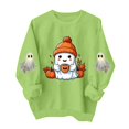 thumbnail image 2 of Womens Halloween Sweatshirts Casual Long Sleeve Cute Halloween Ghost Printed Winter Sweaters Loose Crewneck Pullover Blouses Ladies Halloween Costumes, 2 of 5