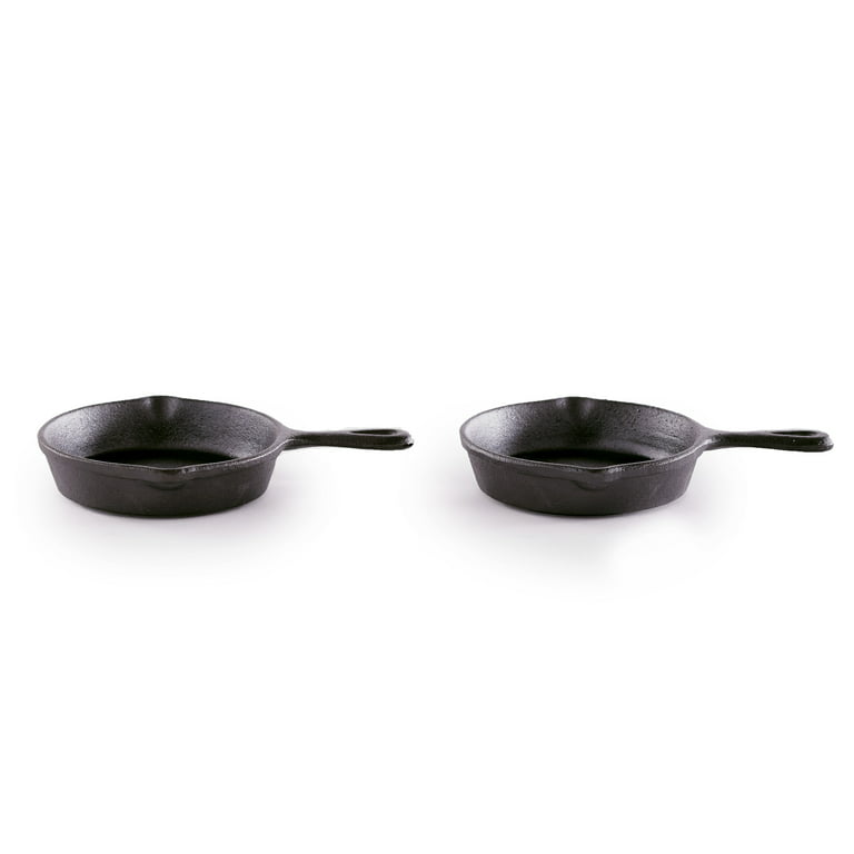 Mini Cast Iron Skillets for Single Dishes and Desserts - Set of 2 