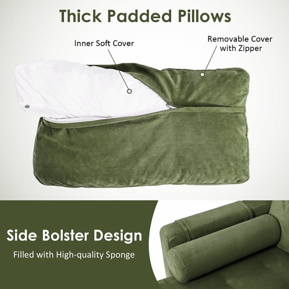 Finihen L-Shaped Sectional Sofa Couch, Sofa Bed, Modular L-shaped 3-Seat Sectional Sofa with Reversible Chaise and 2 USB Ports, for Living Room, Army Green Finihen L-Shaped Sectional Sofa Couch, Sofa Bed, Modular L-shaped 3-Seat Sectional Sofa with Reversible Chaise and 2 USB Ports, for Living Room, Army Green