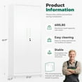 thumbnail image 3 of SOLAURA 63"H Metal Garage Storage Cabinet with Locking Doors and 4 Adjustable Shelves, Lock Storage Cabinet for Home Office, Garage, Shop (White), 3 of 9