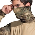 thumbnail image 4 of Mens Long Sleeve Sun Protection Shirts Spf UV Upf 50+ CamouflageShirts Long Sleeve Summer Lightweight Fishing Hoodies with Mask,Green 2XL, 4 of 5