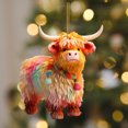 thumbnail image 5 of dajkiuy Cartoon Cow Decorative Hanging Ornaments for Christmas Tree, Lovely Animal Home Decor Cars Backpacks Acrylic Highland Cow Pendants Christmas Tree Decorations, 5 of 5