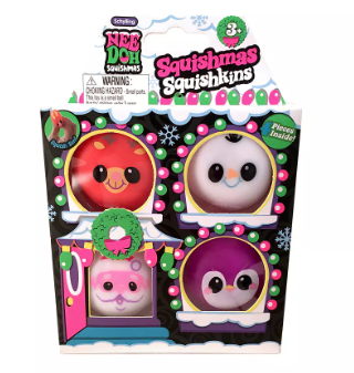 Nee Doh The Groovy Glob 2024 Squishmas Squishkins Stress Ball 4-Pack