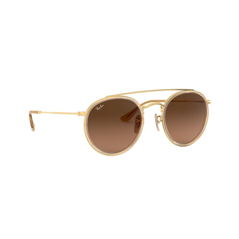 Ray-Ban Unisex Round Double Bridge Black Metal Sunglasses