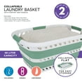 thumbnail image 2 of Laundry 360 Collapsible Laundry Basket in White/Sage, 2 of 4