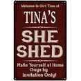 thumbnail image 1 of TINA'S She Shed Red Sign Lady Cave 8 x 12 High Gloss Metal 208120088095, 1 of 1