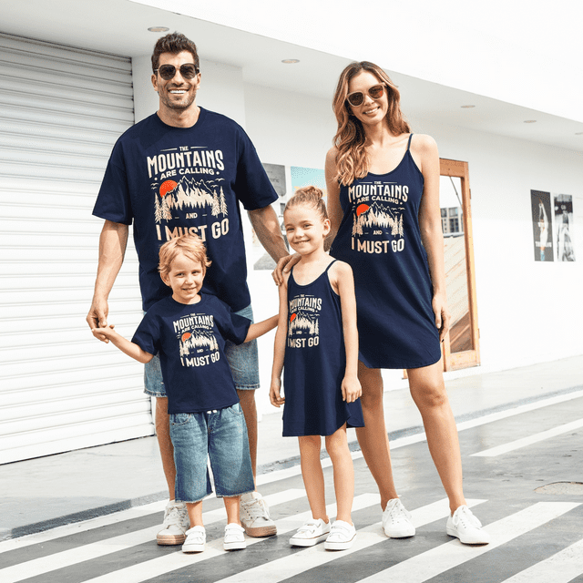 PatPat Robe à Séchage Rapide avec Slogan Graphique de Montagne Imprimé, Tee-Shirt Surdimensionné Ou Robe à Bretelles Fluides avec Poches