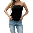 thumbnail image 4 of JWD Women's Floral Tube Tops Casual Summer Backless Strapless Top Sleeveless Bandeau Tanks Shirt Black XL, 4 of 4