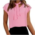 thumbnail image 2 of ALLLIST Short Sleeve Womens Tops Under $10 Crew Neck Solid Pink T-Shirts Women's Blouse, 2 of 6