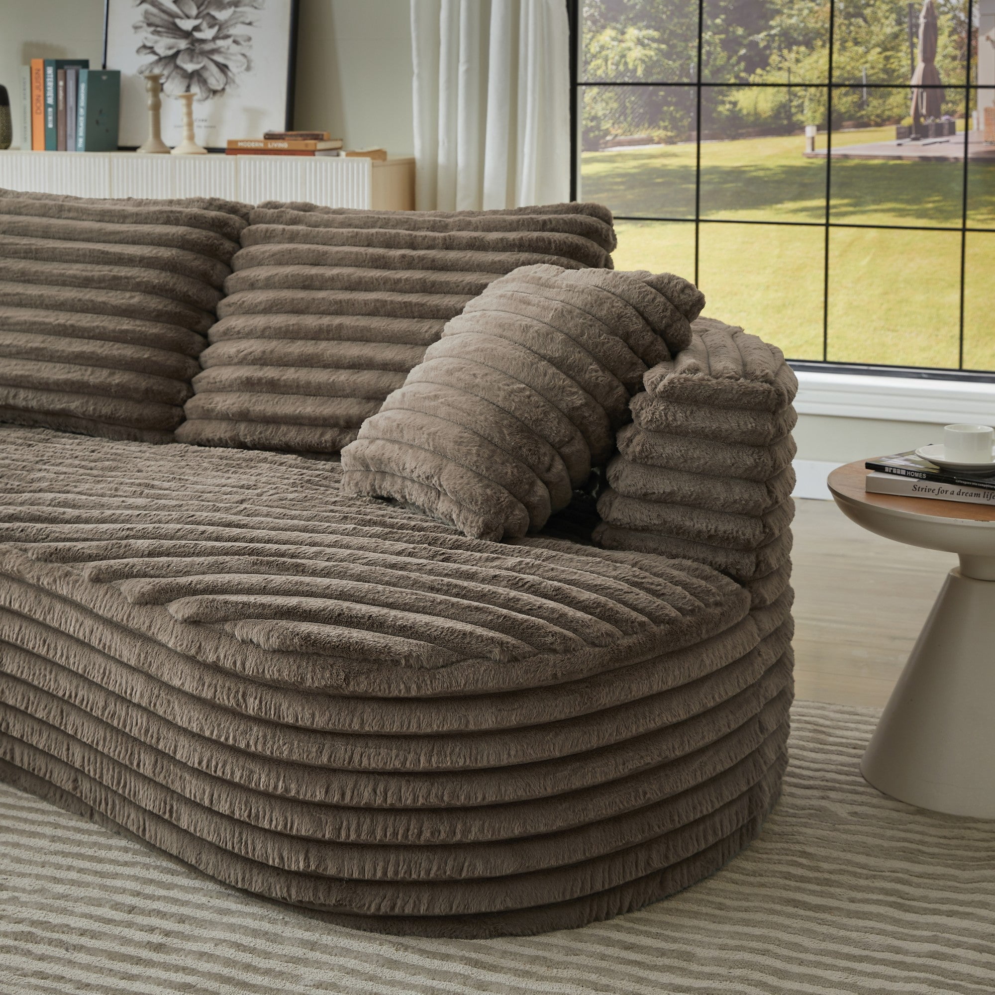 Sailvan Modern Curved L-Shape Luxury Sectional Sofa, Comfy Sleeper Couch,No Assembly Required