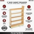 thumbnail image 3 of Rev-A-Shelf 5" Kitchen Pullout Cabinet Organizer w/Soft-Close 448-BCBBSC-5C, 3 of 8