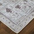 thumbnail image 3 of Feizy Percy Transitional Medallion, Tan/Ivory/Gray, 2' x 3' Accent Rug Easy Care Fade Resistant Sheen Rustic Distressed Design Carpet for Living Dining Bed Room, 3 of 9