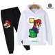 thumbnail image 1 of Conjunto de Sudadera con capucha de Super Mario para niños y niñas, ropa deportiva de 2 piezas con estampado, informal, a la moda, 2024, 1 of 1