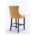 thumbnail image 5 of Upholstered Barstools Set of 2, Golden Button Tufted Bar Chairs with Wooden Legs & Nailhead Trim, Leisure Style Kitchen Counter Stools, 5 of 9