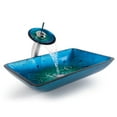 thumbnail image 5 of KRAUS Irruption Rectangular Glass Vessel Sink in Blue with Pop-Up Drain in Oil Rubbed Bronze, 5 of 5