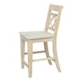 thumbnail image 5 of International Concepts Canyon Solid Wood Cross Back Counter Height Stool, Unfinished, 5 of 9