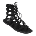 thumbnail image 1 of GC Shoes Womens Strappy Flat Gladiator Sandals, Ankle Top Elastic Band Bohemian Flats, Roman Style Sandal, Alma/Black/8.5, 1 of 5