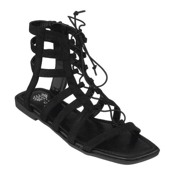 GC Shoes Womens Strappy Flat Gladiator Sandals, Ankle Top Elastic Band Bohemian Flats, Roman Style Sandal, Alma/Black/10