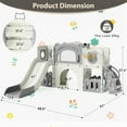 thumbnail image 3 of Arlopu 10 in 1 Toddler Swing & Climber Set, Indoor Outdoor Slide Playset with Drawing Board, Basketball Hoop, Tunnel, Storage & Telescope, 3 of 9