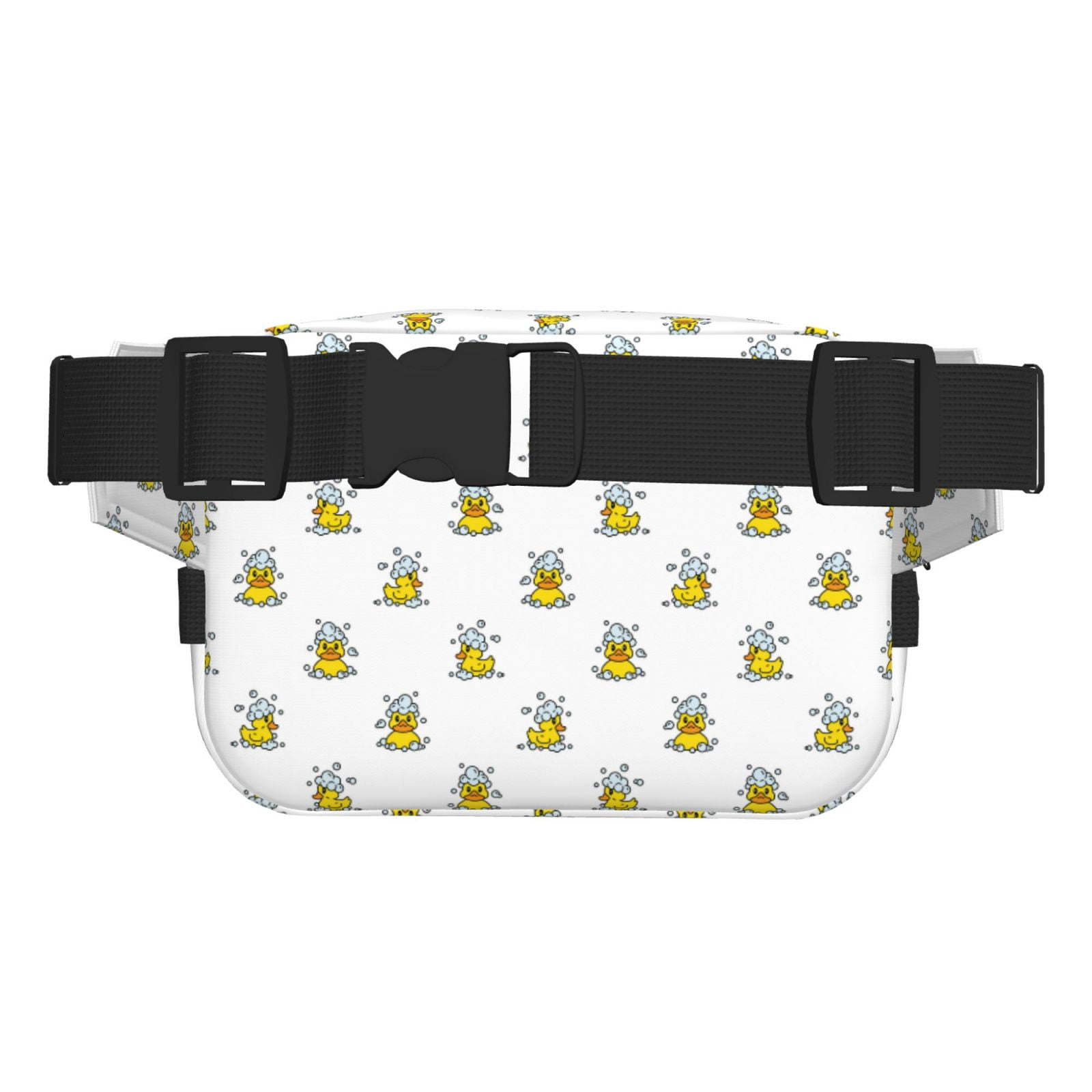Picia Rubber Duck Showe Print Square Double-Layer Waist Bag Mini Adjustable Waist Belt Bag Exercise Running Travel Hiking