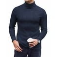 thumbnail image 3 of Ekouaer Mens Mock Neck Long Sleeve Tees Slim Fit Knit Pullovers Soft Fleece Ribbed Thermal Base Layer Tops, 3 of 12