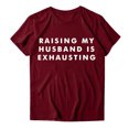 thumbnail image 2 of Gibobby Playera de Manga Corta con Cuello Redondo Blusa superior informal para mujer, camisas con estampado letras, cuello redondo, manga corta, camisetas holgadas, (Vino,XL), 2 of 3