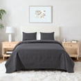 thumbnail image 3 of VCCOEM Quilt Set Twin/Twin XL Size Lightweight Bedspreads, All Season Coverlet, 2 Piece (1 Quilt, 1 Pillow Sham), Coin Pattern, Dark Gray, 3 of 10