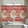 thumbnail image 4 of Red Santa Christmas Sheer Curtains 54 Inches Length 2 Panels Set, Window Sheer Curtains for Living Room/Bedroom, Xmas Snowflake Red Striped Light Filtering Rod Pocket Curtain 52'' x 54'' x 2, 4 of 7