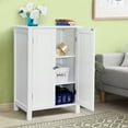 thumbnail image 5 of HomGarden 2-Door Bathroom Floor Storage Cabinet Side Cupboard W/ Adjustable Shelves, 11.8'' W, White, 5 of 10