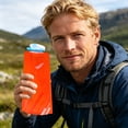 thumbnail image 3 of Collapsible Reusable Leakproof Foldable Water Bottle with Clasp for Outdoor Sports Camping Traveling Biking(Orange,700ML / 23.7Oz), 3 of 5