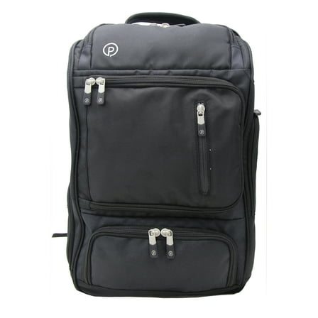 Protege 18" Weekender Travel Backpack with Laptop Pocket and Trolley Sleeve, Black