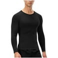 thumbnail image 2 of DAFPZW Men's Muscle T Shirts Casual Slim Fit Sports Workout Running Gym Tees Long Sleeve Lightweight Crew Neck Basic Tops, 2 of 7