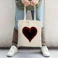 thumbnail image 2 of Stylish Canvas Tote Bag with Large Red and Black Heart Design Modern Glow Effect Perfect for Shopping Travel and Parties, 2 of 4
