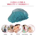 thumbnail image 2 of YFYANG Femmes Double Imperméable Shower Cap, Bleu Lignes Abstraites Cheveux Réutilisables Cap pour Tous les Styles de Cheveux et les Tailles de Tête, 2 of 6