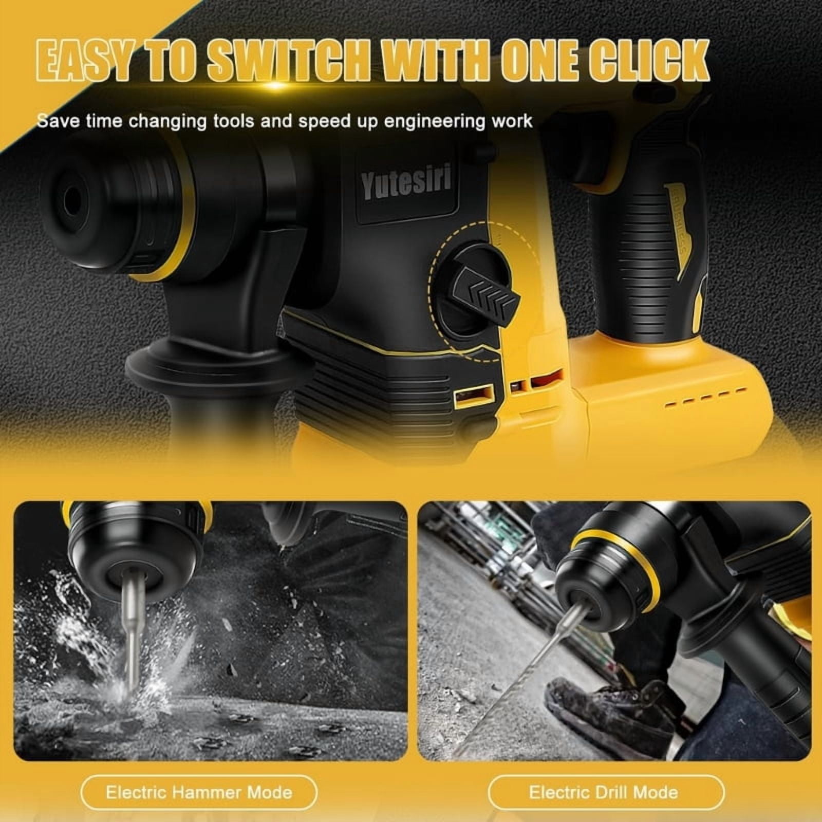Electric Brushlesses Electric Hammer Drill Multifunctional Rotarys Hammer