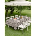 thumbnail image 4 of Outdoor Tablecloth with Umbrella Hole for Patio/Picnic/Party/Camping, Brown Floral Abstract Waterproof Table Cloth Rectangle Table Cover Washable, Vintage Ethnic Bohemian Flowers (60"x 84"), 4 of 8