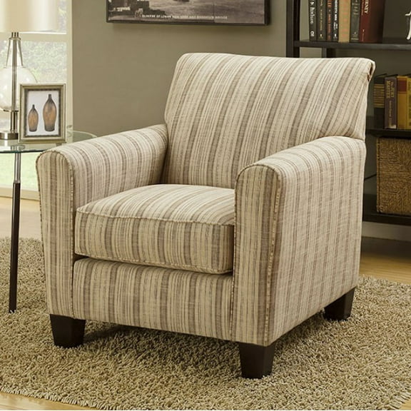 Liesl Transitional Accent Chair With Fabric, Flower Pattern Finish