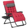 thumbnail image 3 of Outsunny Padded Zero Gravity Chair, Folding Recliner Chair, Patio Lounger with Cup Holder, Cushion for Outdoor, Patio, Deck, and Poolside, Red, 3 of 10