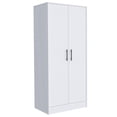 thumbnail image 1 of FM FURNITURE Rio Armoire en Bois à 2 Portes avec 1 Armoire et un Tiroir Caché, Blanc, 1 of 9