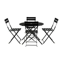 Carolina Living Bistro 36" Round Table Outdoor Set - Set of 5 - Black