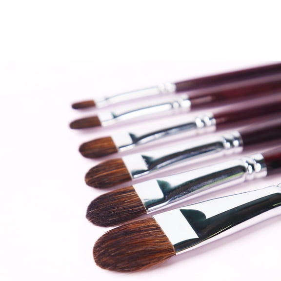 Transon Filbert Paint Brushes 6pcs for Watercolor, Acrylic, Oil, Tempera and Gouache Painting