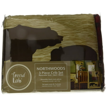 Trend Lab Northwoods 3 Piece Crib Bedding Set Red Tan Walmart