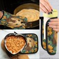 thumbnail image 5 of Yayeee Oven Mitts and Pot Holder Set of 2 Heat Resistant Kitchen Gloves Baking Hot Pad, Flowers and Dog, 5 of 5