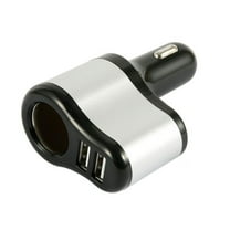 3 in 1 USB Car Charger 120W USB Cigarette Lighter Adapter Socket Splitter with 2 USB Ports Compatible for iPhone 14/13/12/11 iPad Galaxy LG GPS