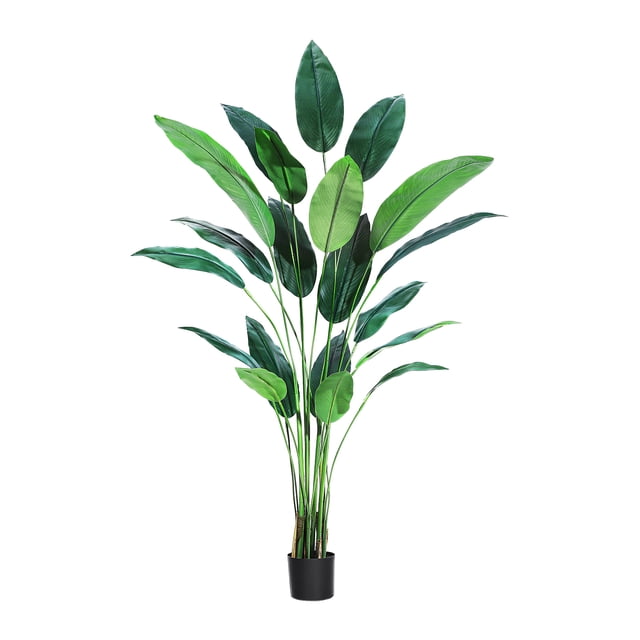 Artificial Bird of Paradise Plant,Indoor Outdoor Modern Decor Low-Maintenance Faux Tropical Tree,Easy Assembly,Greenery for Home or Office, Ideal Housewarming Gift