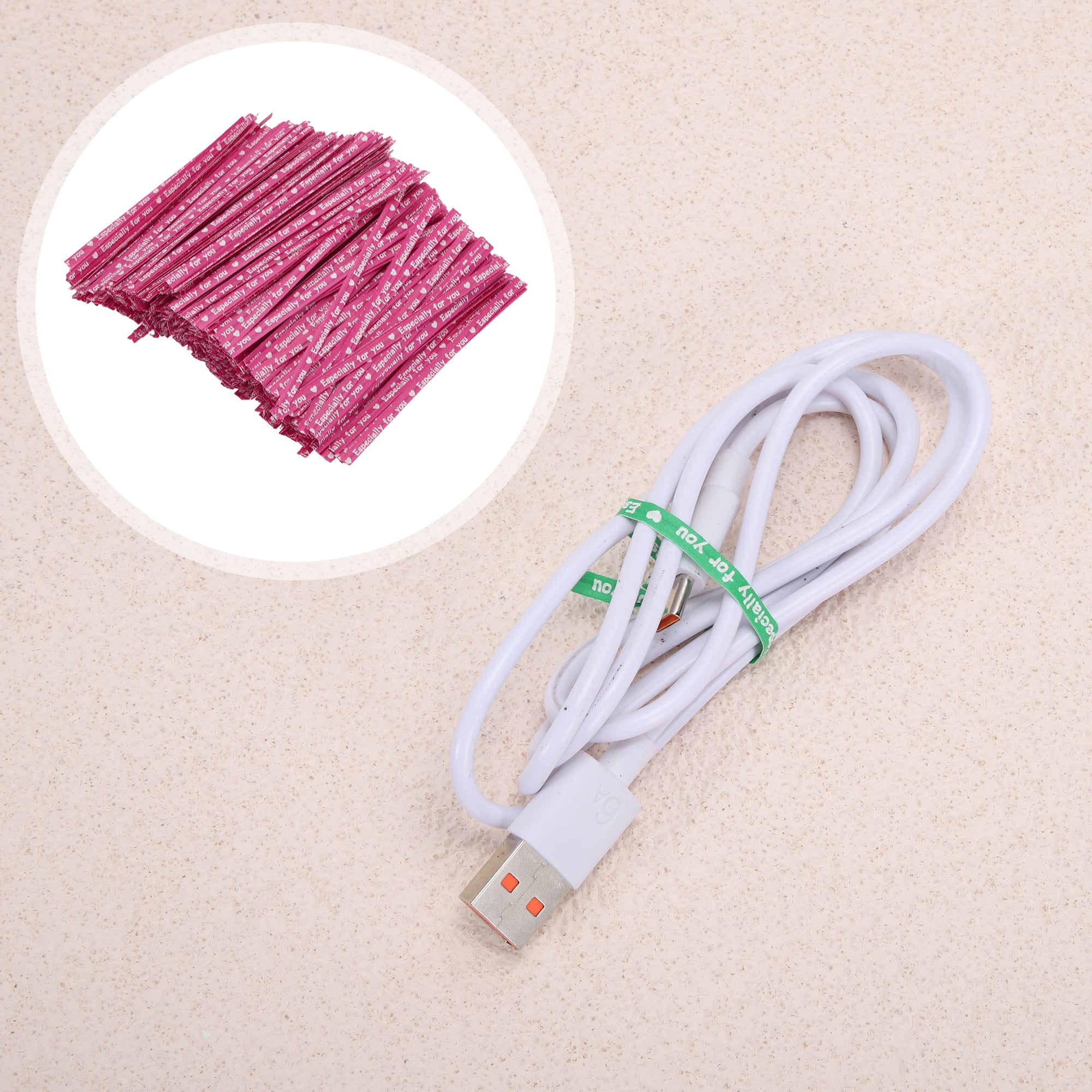 Unique Bargains Decorative Twist Ties for Gift Wrap and Crafts 700 Pcs Rose Red