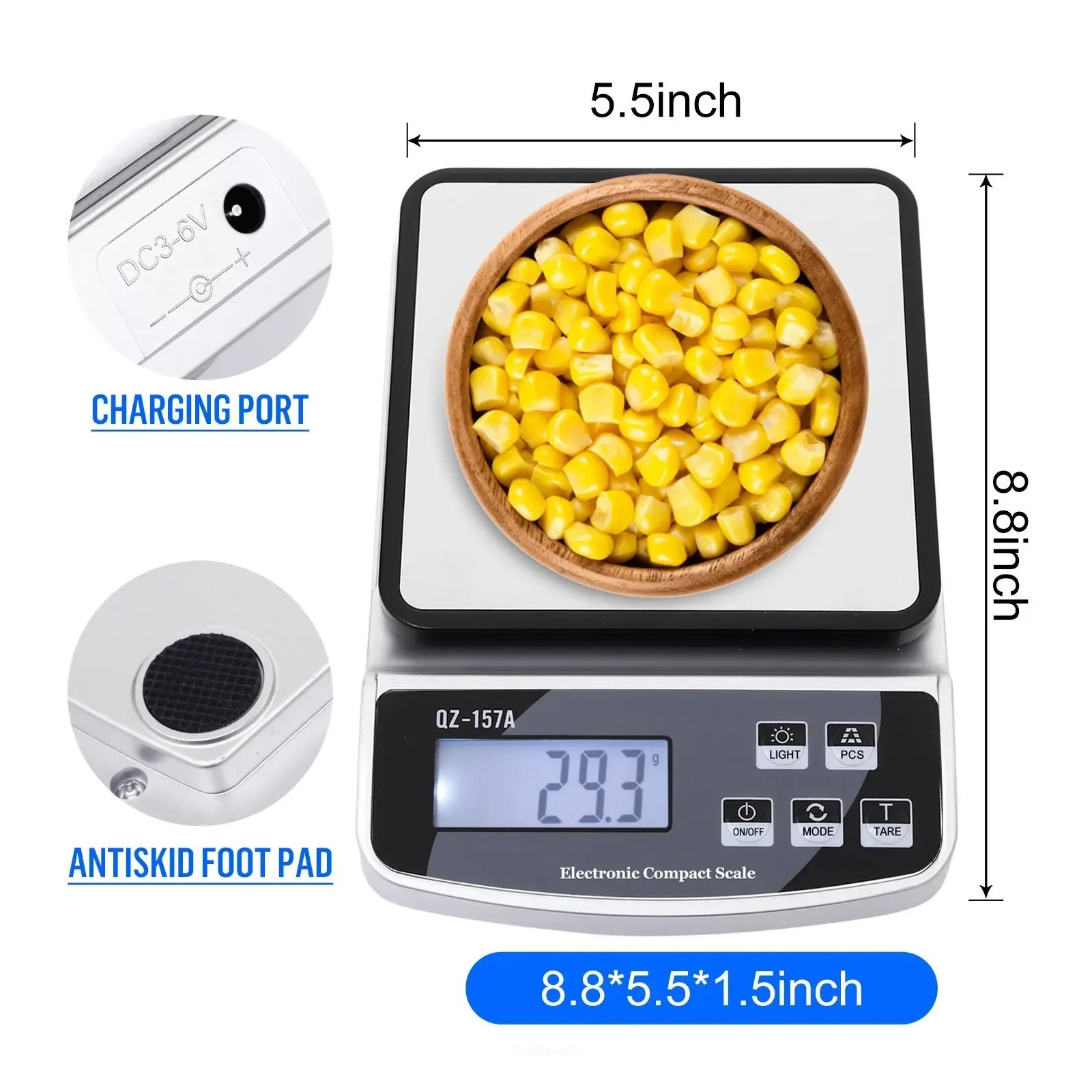 Electronic Kitchen Scale USB Charge Precision Balance Food Scale Household Coffee Smart Digital