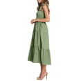 thumbnail image 5 of KOMOO Women Ruffle Sling Dress Sleeveless Adjustable Strap Tiered Loose Dress Plus Size, 5 of 7