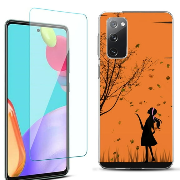 Slim-Fit Protective Phone Case for Samsung Galaxy S20 FE 5G Fan Edition, with Tempered Glass Screen Protector, by OneToughShield ® - Autumn Leaf